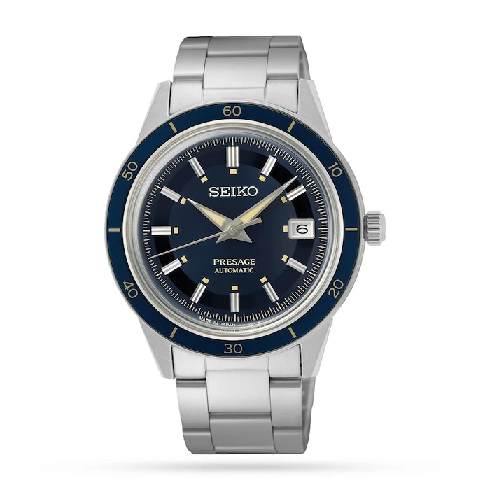 Seiko Presage Presage Mechanical Men’s Watch with Mother of Pearl Material Dial, Stainless Steel Case & Bracelet, 50m Water Resistant / SRPG05J1
