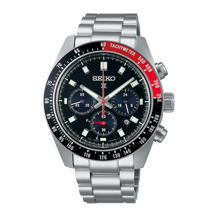 SEIKO PROSPEX Heritage 39mm Men’s Watch with Black Material Dial, Stainless Steel Case & Bracelet, 100m Water Resistant / SSC915P1