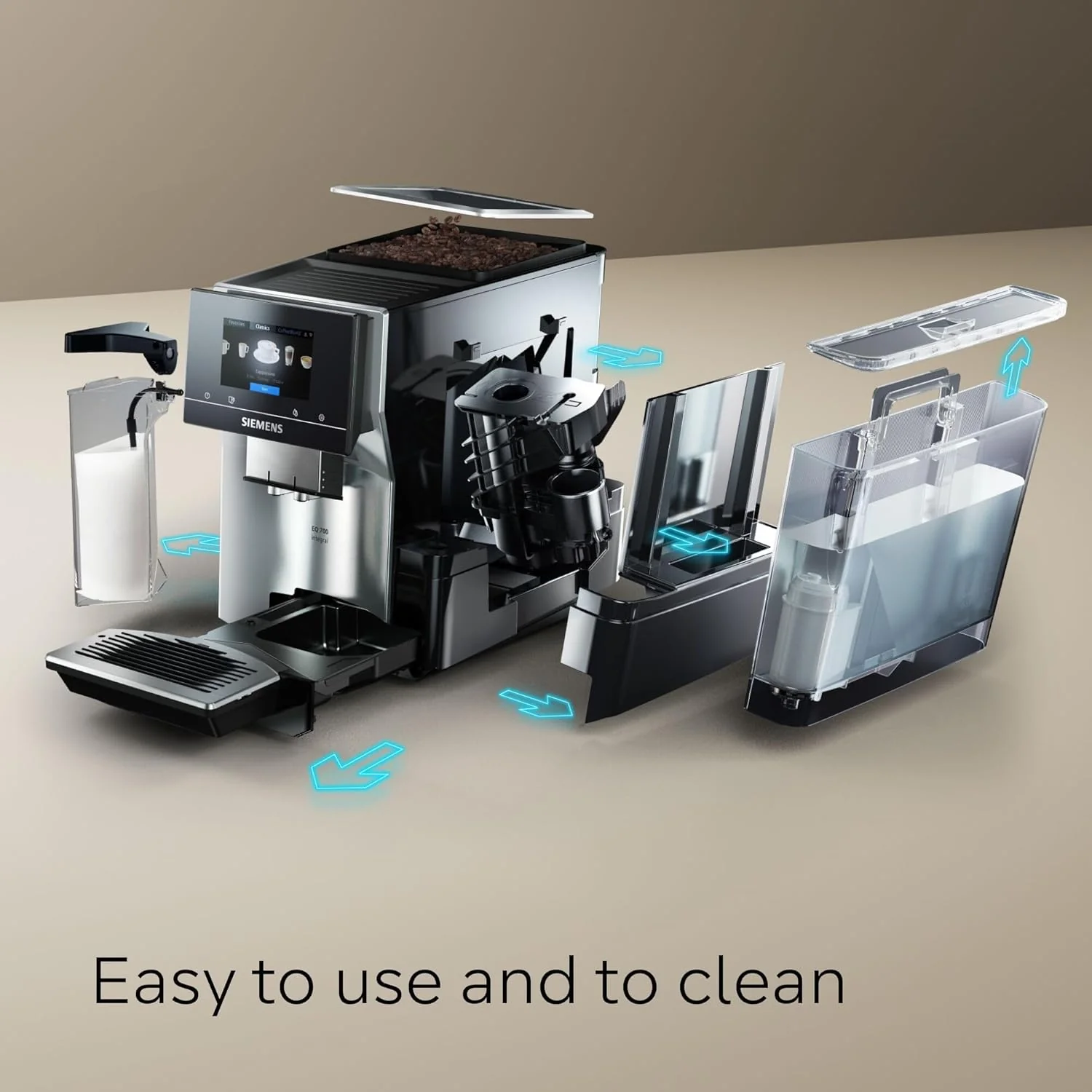 SIEMENS EQ700 Fully Automatic Bean to Cup Coffee Machine, 5" Touch Screen Display, Cold Brew/Slow Brew, Integrated Milk Container, 30+ Coffee Beverages with Home Connect, TQ717GB3 - Image 14