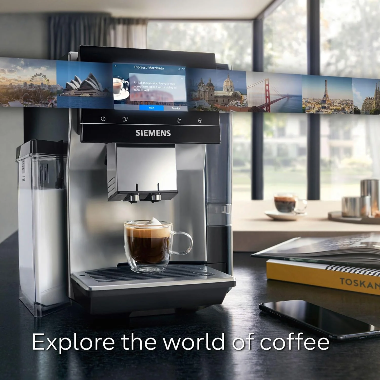 SIEMENS EQ700 Fully Automatic Bean to Cup Coffee Machine, 5" Touch Screen Display, Cold Brew/Slow Brew, Integrated Milk Container, 30+ Coffee Beverages with Home Connect, TQ717GB3 - Image 5