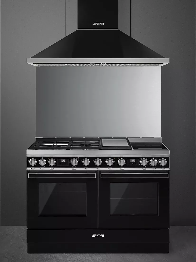 Smeg Portofino CPF120IGMPBL 120cm Dual Fuel Range Cooker, Black - Image 2