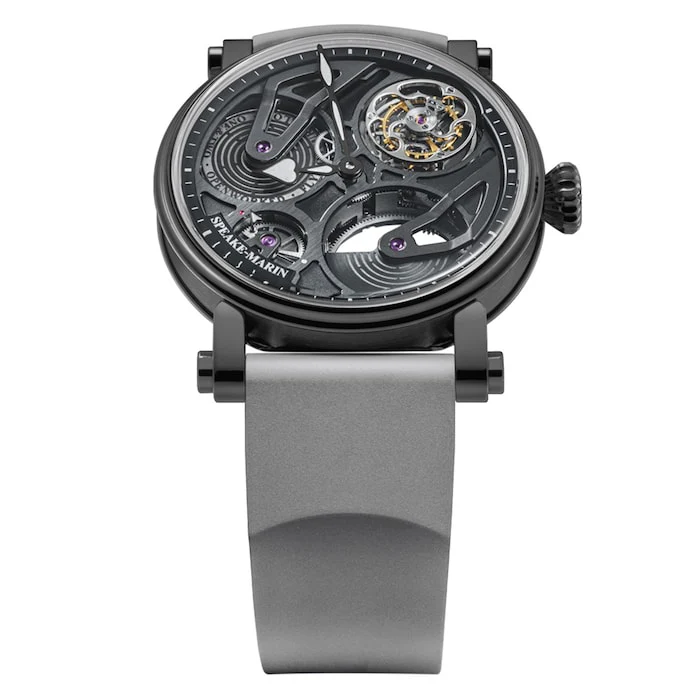 Speake-Marin Automatic 35mm Men’s Watch with Black Material Dial, Titanium Case, 30m Water Resistant / 414211040