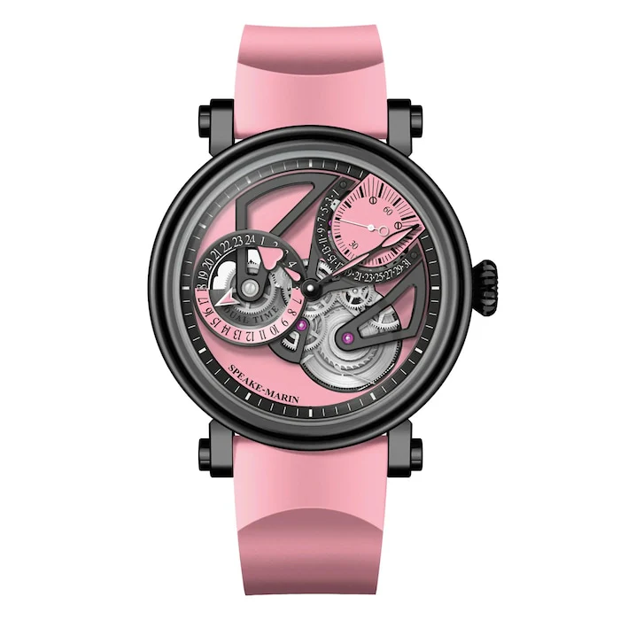 Speake-Marin Automatic 42mm Men’s Watch with Pink Material Dial, Titanium Case, 30m Water Resistant / 414209430