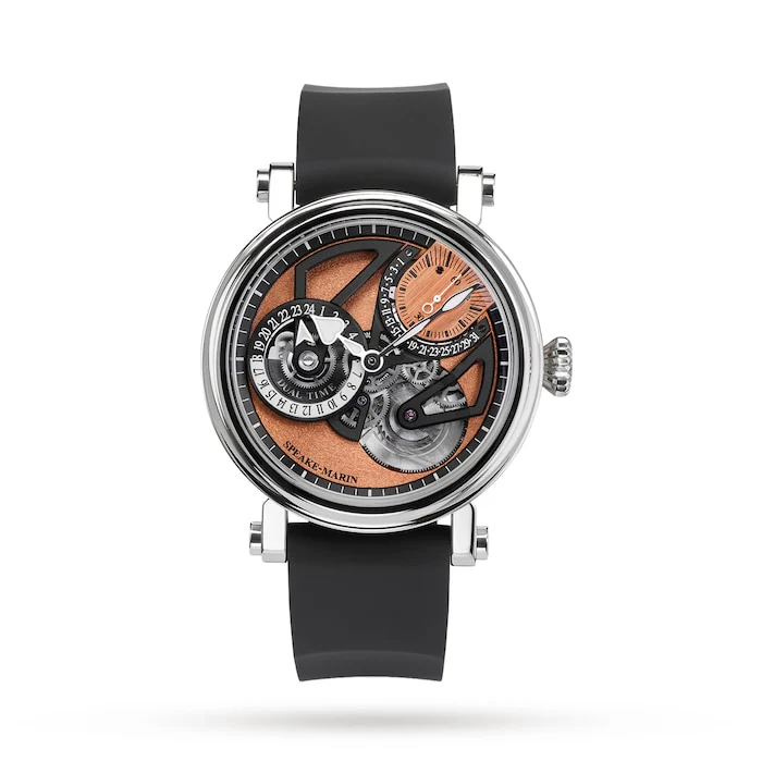 Speake-Marin Automatic 42mm Men’s Watch with Pink Material Dial, Titanium Case, 30m Water Resistant / 914209380