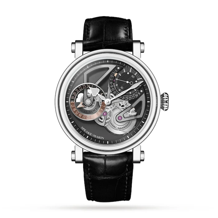 Speake-Marin Automatic Men’s Watch with Black Material Dial, Titanium Case, 30m Water Resistant / 414209250