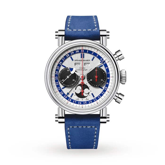 Speake-Marin Mechanical 42mm Men’s Watch with Blue Material Dial, Titanium Case, 30m Water Resistant / 514208010