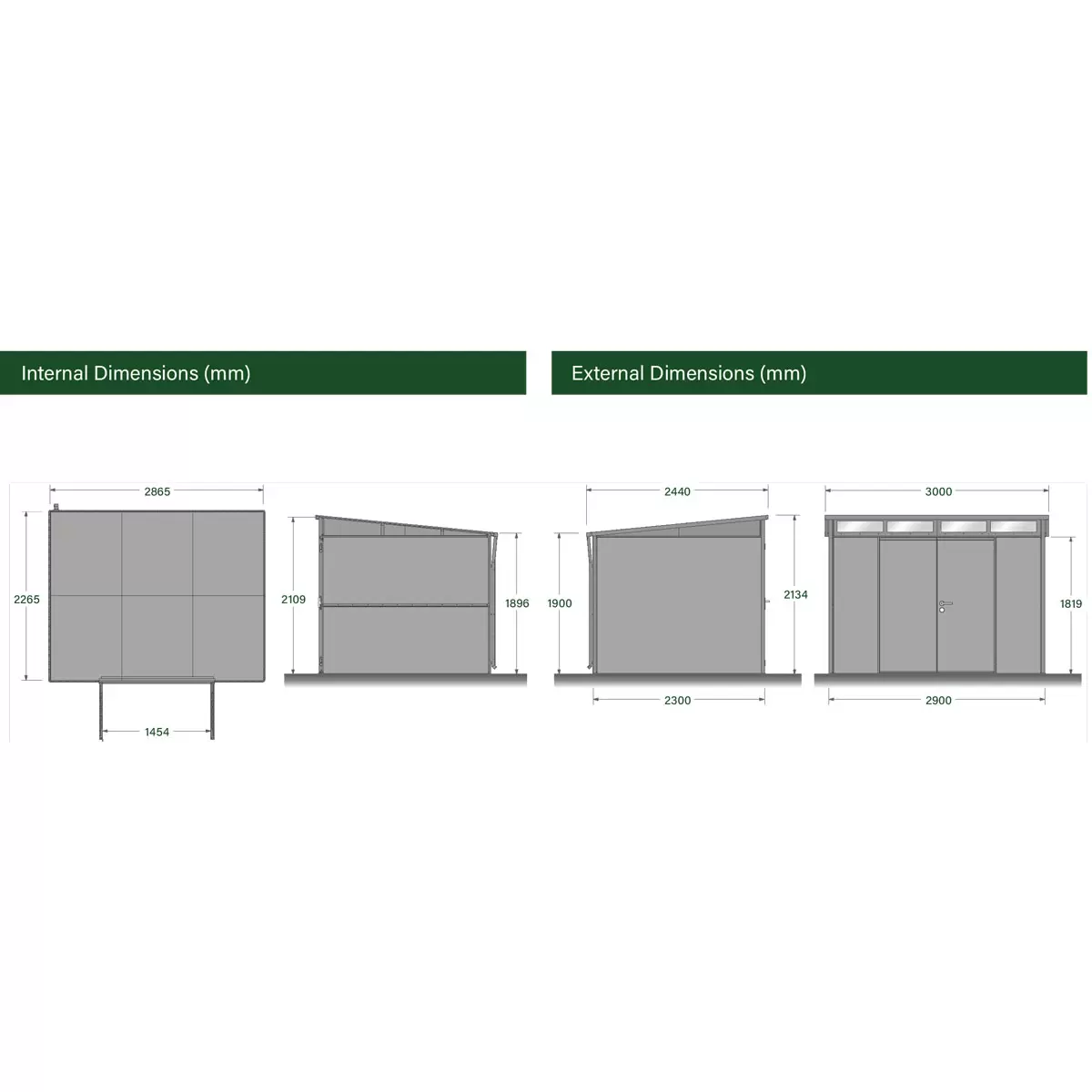 Stainless Steel Garden Shed 10ft x 8ft (3m x 2.4m) Large Two Door Steel Shed in 2 Colours - Image 3