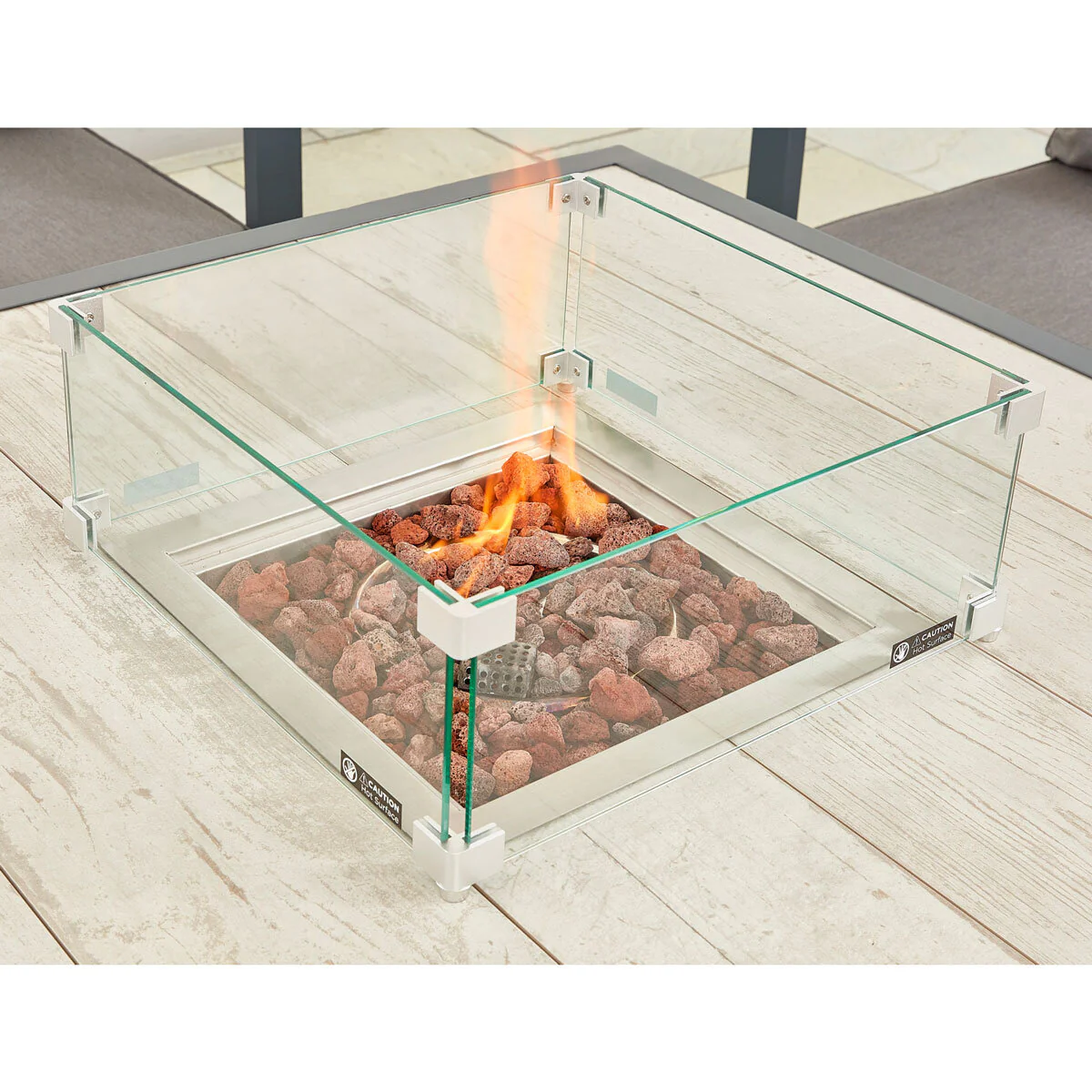 Stone Garden 4 Piece Deep Seating Corner Fire Patio Set in White - Image 6