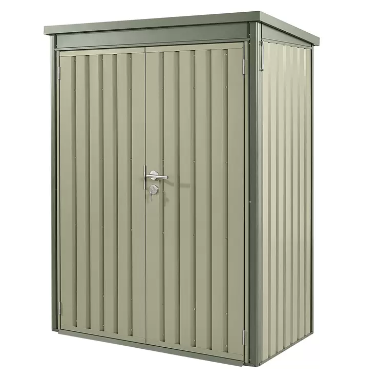 Stone Garden 4ft 7" x 2ft 6" (1.45 x 0.8m) Vertical 1,887 Litre Steel Shed in Green - Image 4