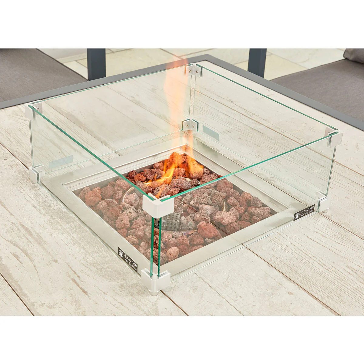 Stone Garden 5 Piece Deep Seating Fire Patio Set in White - Image 6