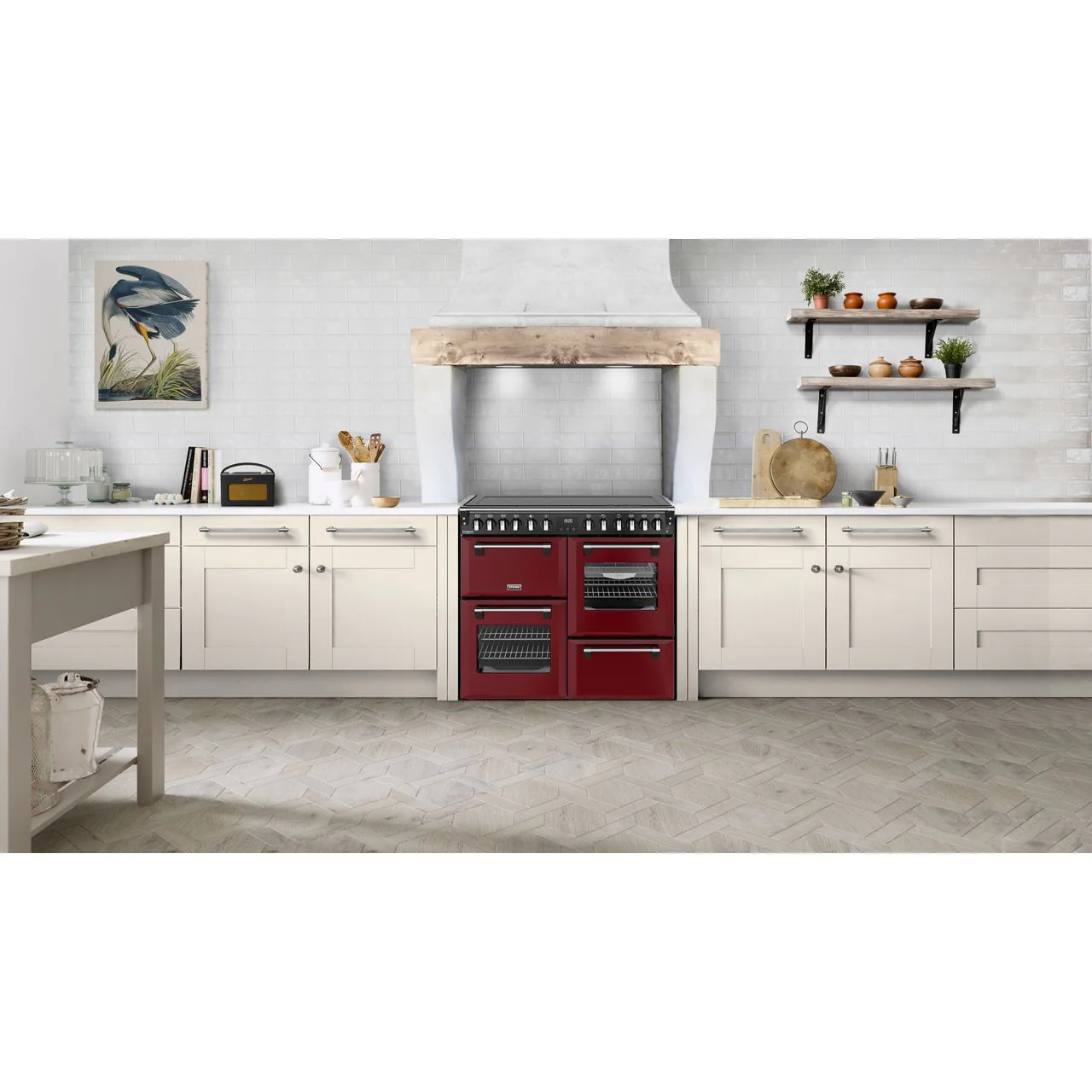 Stoves Richmond Deluxe 100Ei 100cm wide Electric Range Cooker with Induction Hob - Garnet Red - A Rated - Image 2