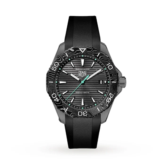 TAG Heuer 40mm Men’s Watch with Black Material Dial, Stainless Steel Case, 200m Water Resistant / WBP1112.FT6199