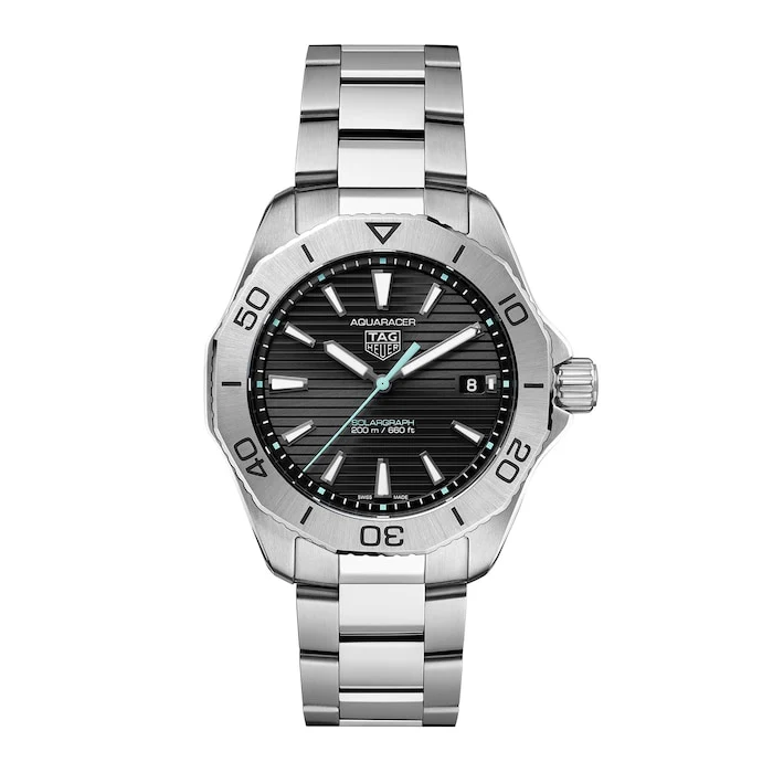 TAG Heuer 40mm Men’s Watch with Black Material Dial, Stainless Steel Case & Bracelet, 200m Water Resistant / WBP1114.BA0000