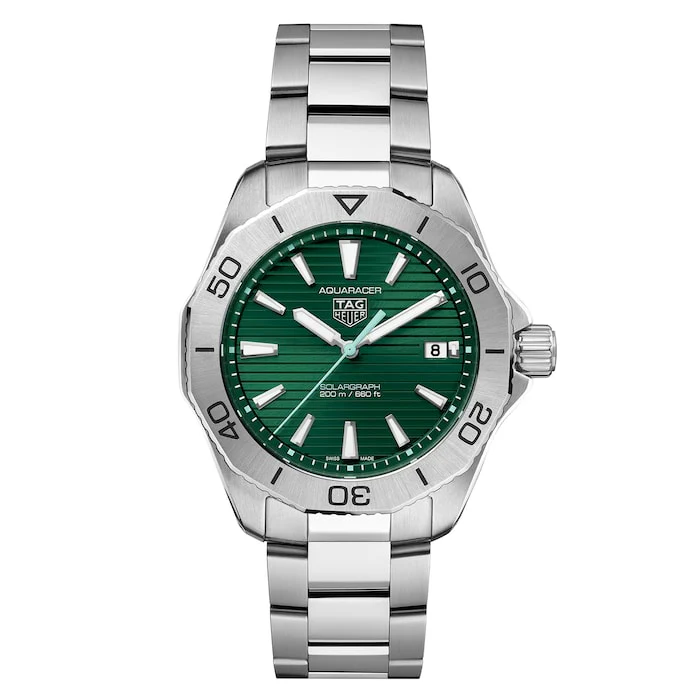 TAG Heuer 40mm Men’s Watch with Green Material Dial, Stainless Steel Case & Bracelet, 200m Water Resistant / WBP1115.BA0000
