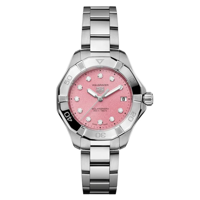 TAG Heuer Aquaracer Professional 200 Solargraph 34mm Ladies Watch Pink Luxury Watch WBP1318.BA0005