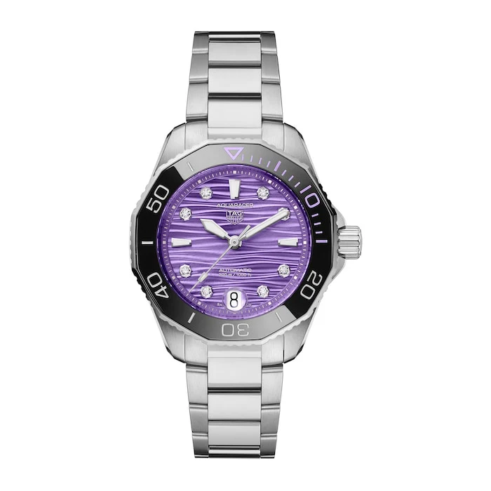 TAG Heuer Aquaracer Professional 300 36mm Ladies Watch Purple Luxury Watch Swiss Made  WBP231M.BA0618