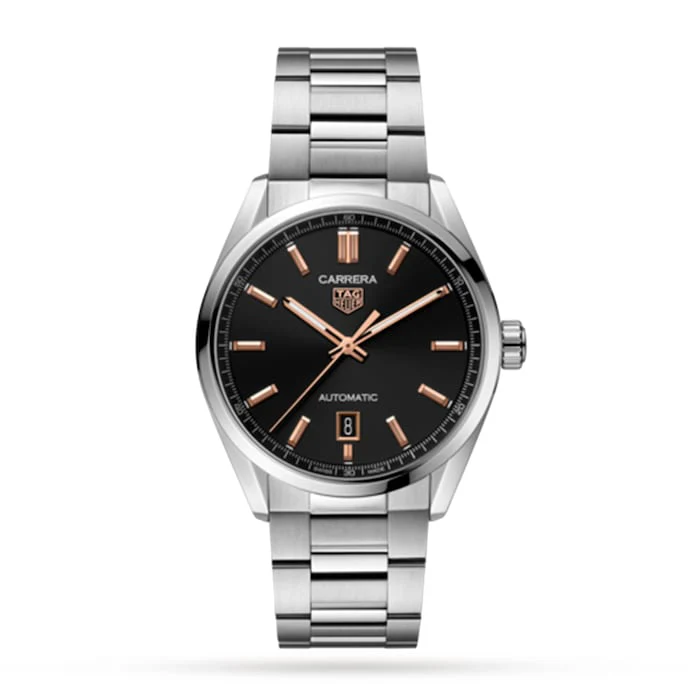 TAG Heuer Automatic 39mm Men’s Watch with Black Material Dial, Stainless Steel Case & Bracelet, 100m Water Resistant / WBN2113.BA0639