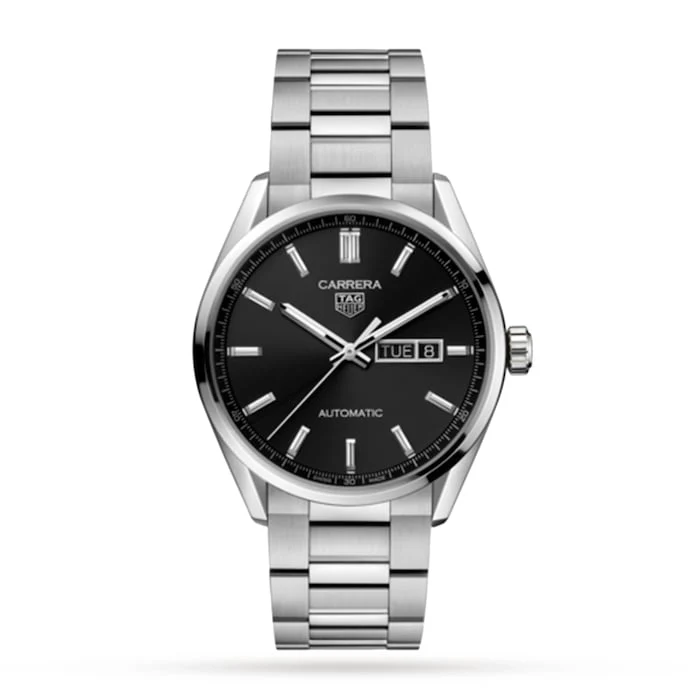 TAG Heuer Automatic 41mm Men’s Watch with Black Material Dial, Stainless Steel Case & Bracelet, 100m Water Resistant / WBN2010.BA0640