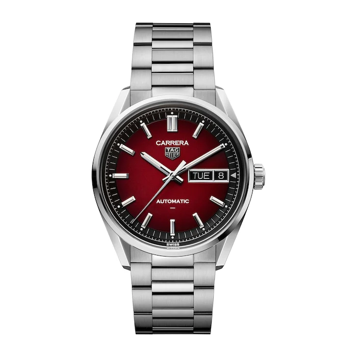 TAG Heuer Automatic 41mm Men’s Watch with Red Material Dial, Stainless Steel Case & Bracelet, 100m Water Resistant / WDA2113.BA0043