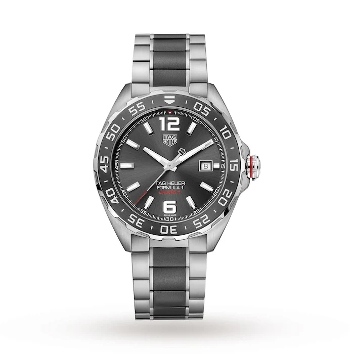 TAG Heuer Automatic 43mm Men’s Watch with Black Material Dial, Stainless Steel Case, 200m Water Resistant / WAZ2011.BA0843