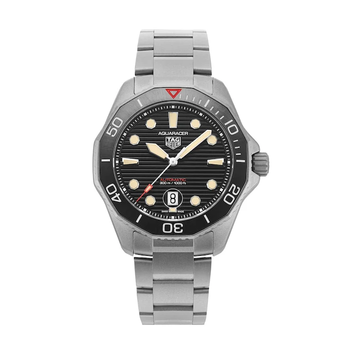 TAG Heuer Automatic 43mm Men’s Watch with Black Material Dial, Titanium Case, 300m Water Resistant / WBP208D.BF0631