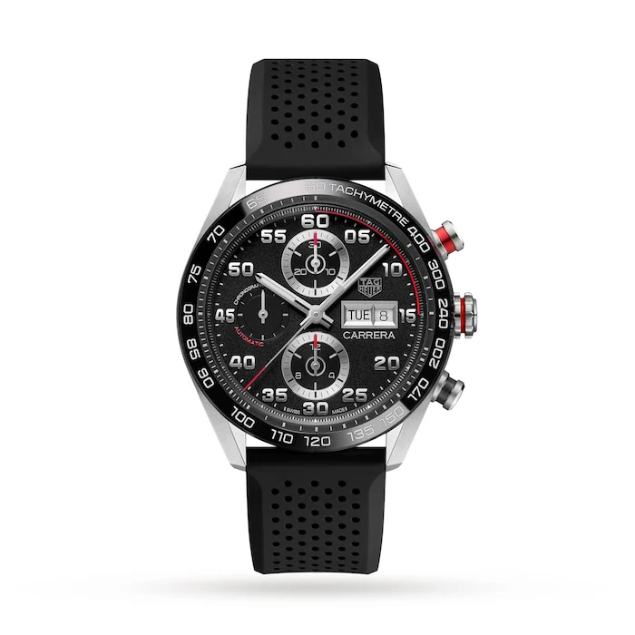 TAG Heuer Automatic 44mm Men’s Watch with Black Material Dial, Stainless Steel Case, 100m Water Resistant / CBN2A1AA.FT6228
