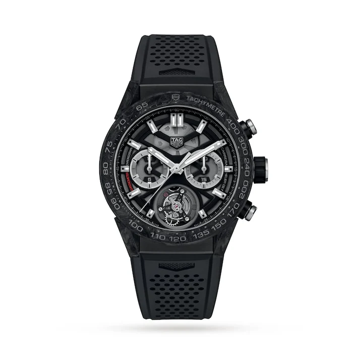 TAG Heuer Automatic 45mm Men’s Watch with Black Material Dial, Titanium Case, 100m Water Resistant / CAR5A8W.FT6071