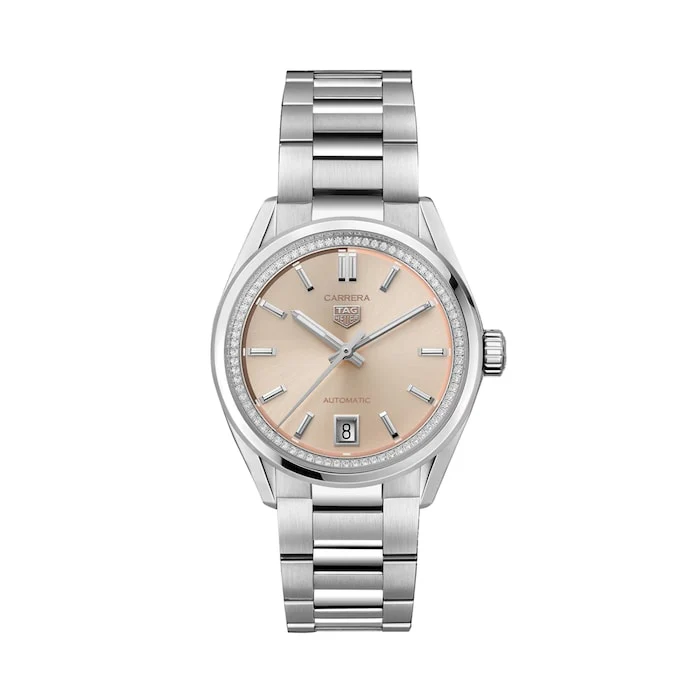 TAG Heuer Carrera 36mm Ladies Watch Diamonds Pink Luxury Watch Swiss Made High Precision Movement WBN231A.BA0001