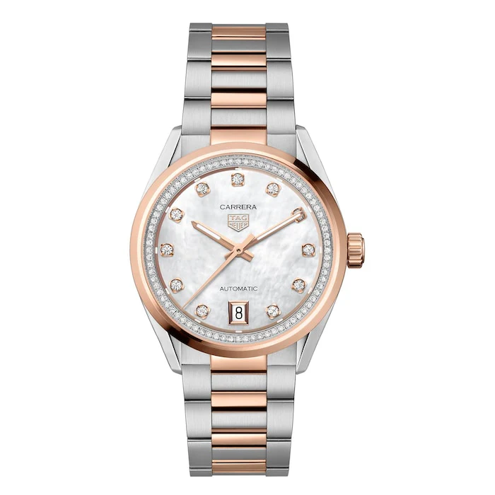TAG Heuer Carrera Date 36mm Ladies Watch Mother Of Pearl Diamond Luxury Watch Swiss Made WBN2351.BD0000