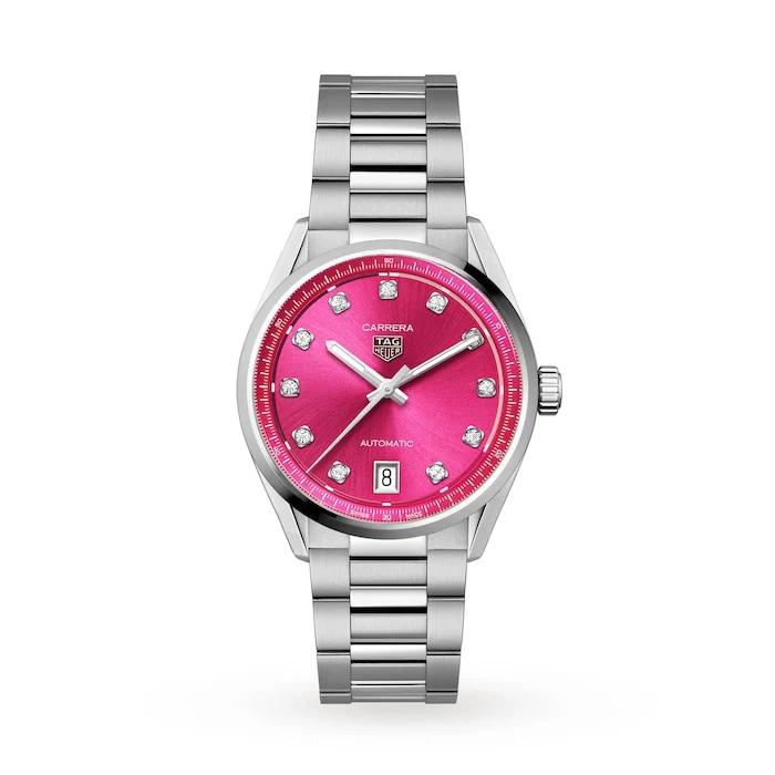 TAG Heuer Carrera Date 36mm Ladies Watch Pink Diamond Dot Luxury Watch Swiss Made High Precision Movement WBN2318.BA0001