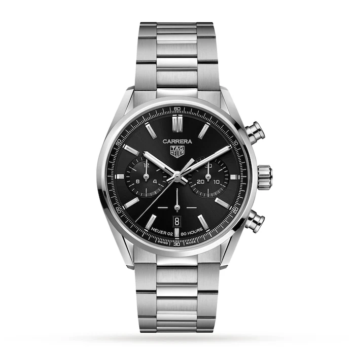 TAG Heuer Heritage Automatic 42mm Men’s Watch with Black Material Dial, Stainless Steel Case & Bracelet, 100m Water Resistant / CBN2010.BA0642