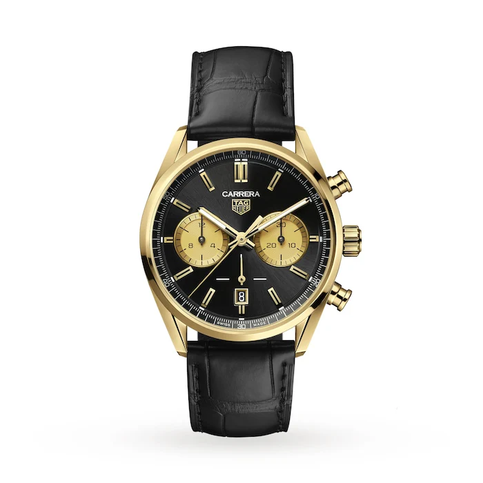 TAG Heuer Heritage Automatic 44mm Men’s Watch with Black Material Dial, Gold Case, 100m Water Resistant / CBN2044.FC8313