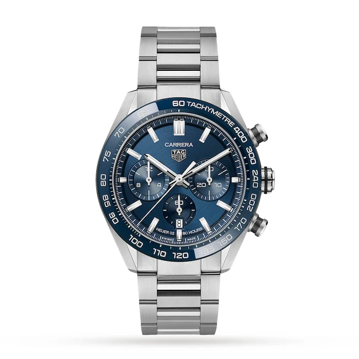 TAG Heuer Heritage Automatic 44mm Men’s Watch with Blue Material Dial, Stainless Steel Case & Bracelet, 100m Water Resistant / CBN2A1A.BA0643
