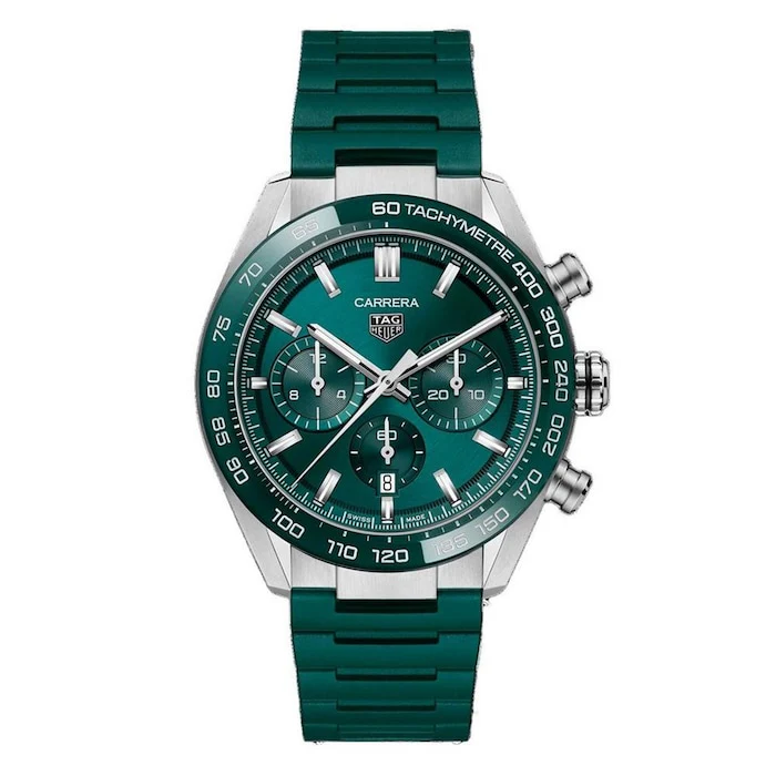 TAG Heuer Heritage Automatic 44mm Men’s Watch with Green Material Dial, 100m Water Resistant / CBN2A1N.FT6238