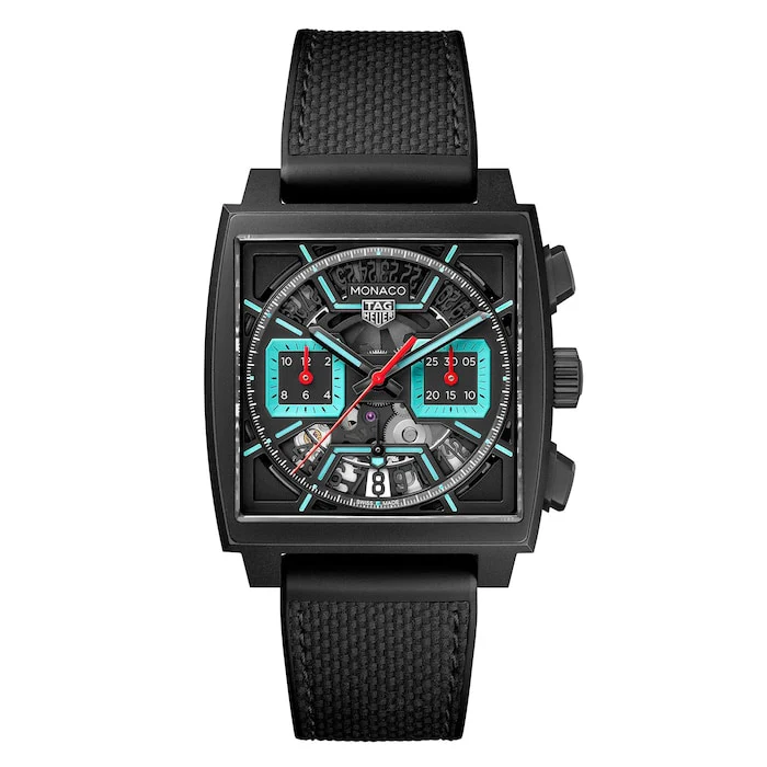 TAG Heuer Monaco Chronograph 39mm Mens Watch Titanium Turqouise Luxury Watch Swiss Made Highâ Precision Movement Sapphire Crystal Premium Case CBL2184.FT6236