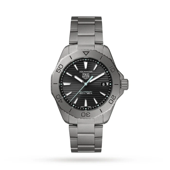 TAG Heuer Quartz 40mm Men’s Watch with Black Material Dial, Titanium Case, 200m Water Resistant / WBP1180.BF0000