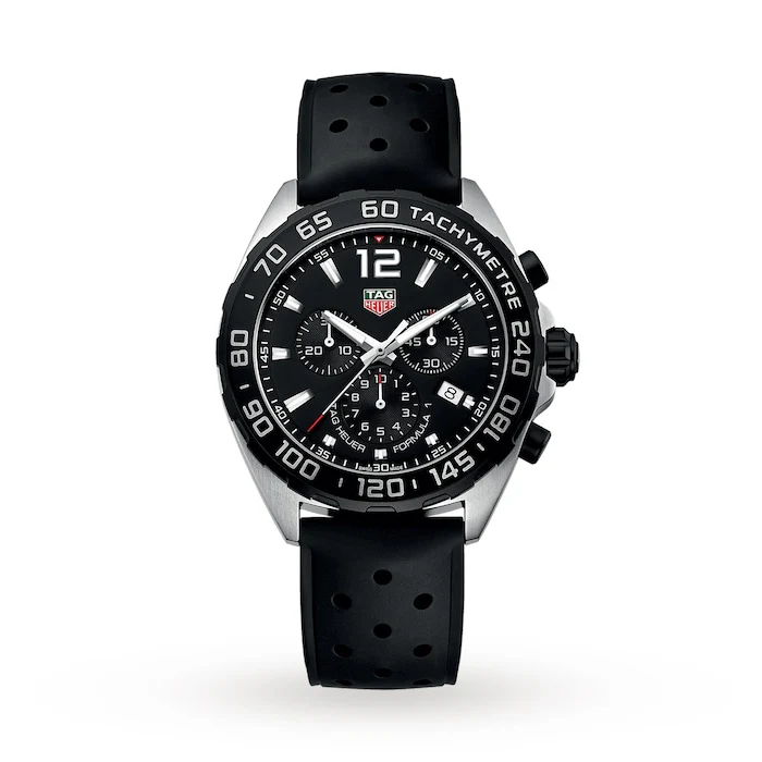 TAG Heuer Quartz 43mm Men’s Watch with Black Material Dial, Stainless Steel Case, 200m Water Resistant / CAZ1010.FT8024