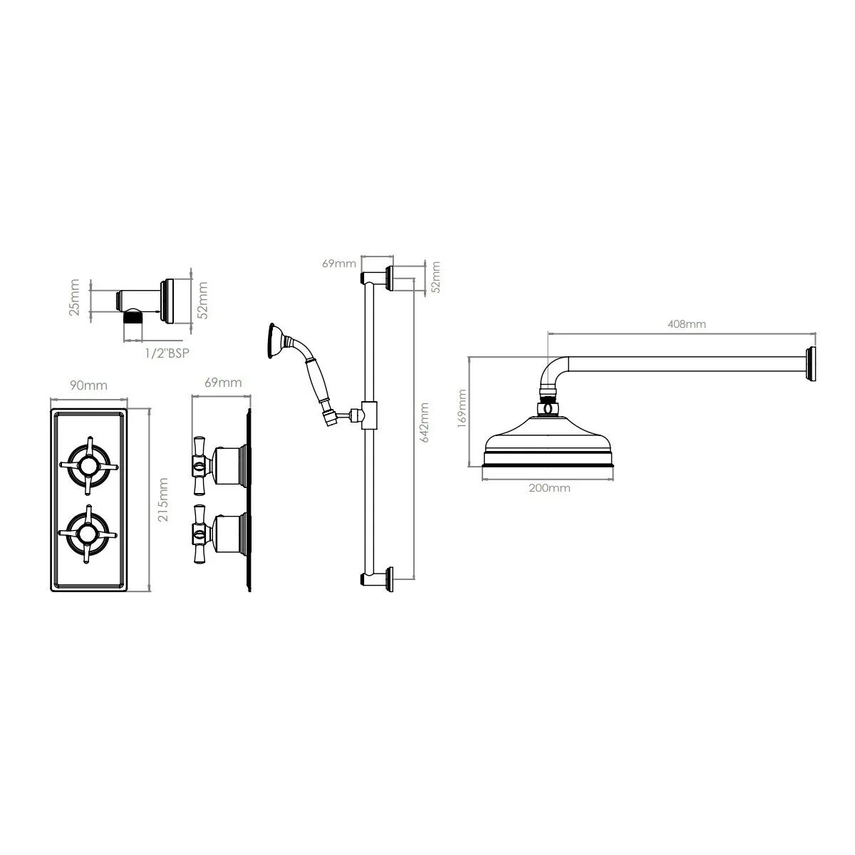 Tavistock Highbury Concealed Two Function Shower - Image 5