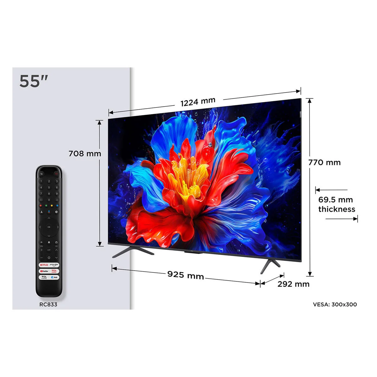 TCL 55P8K-UK 55 Inch QLED TV - Image 2