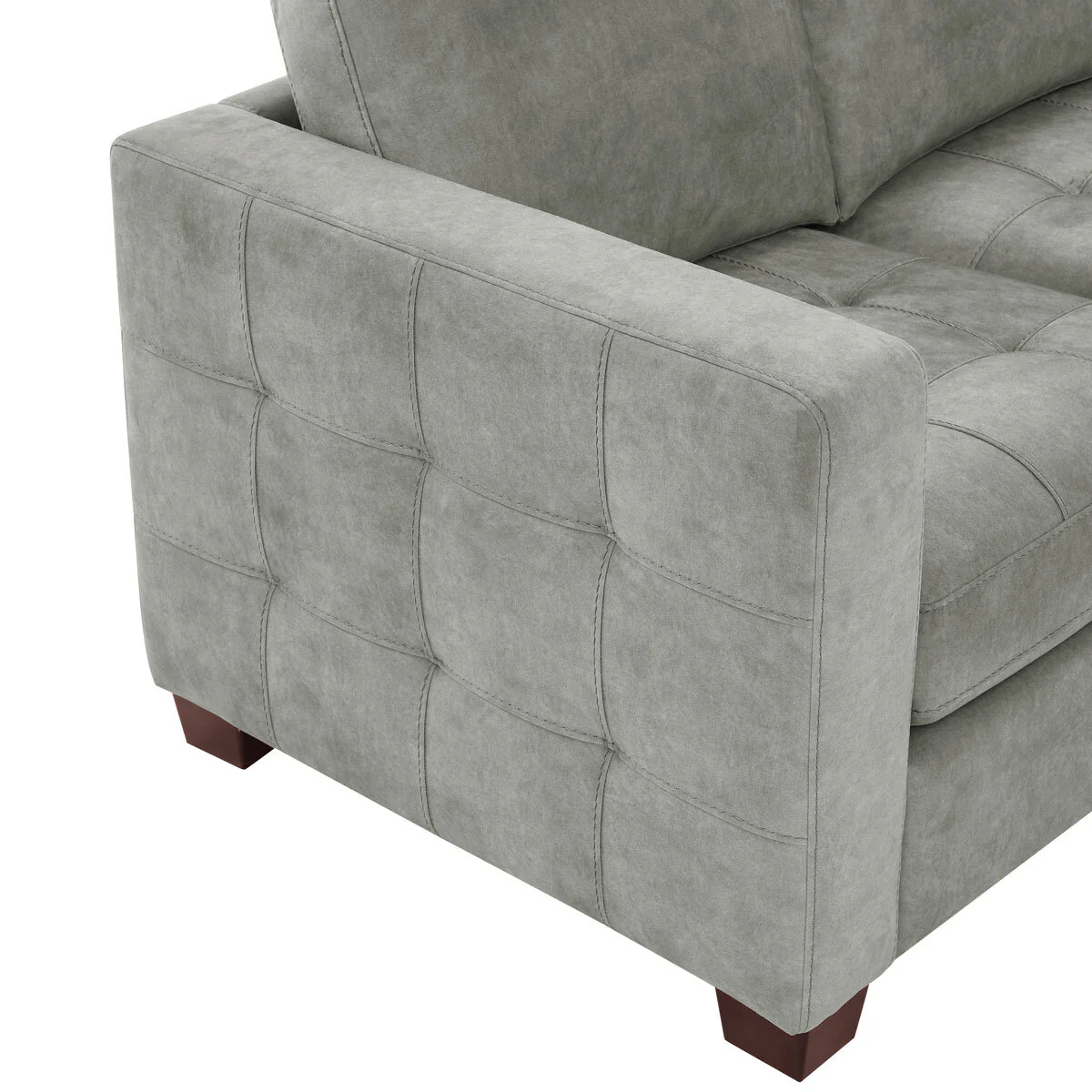 Thomasville Kylie Grey Fabric Sectional Sofa with Storage Ottoman - Image 7