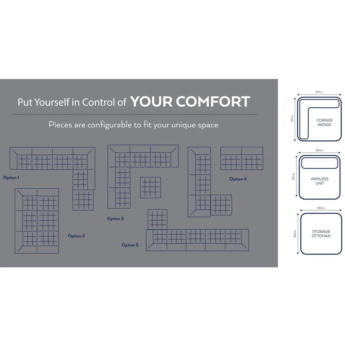 Thomasville Tisdale Beige 6 Piece Modular Fabric Sofa - Image 4