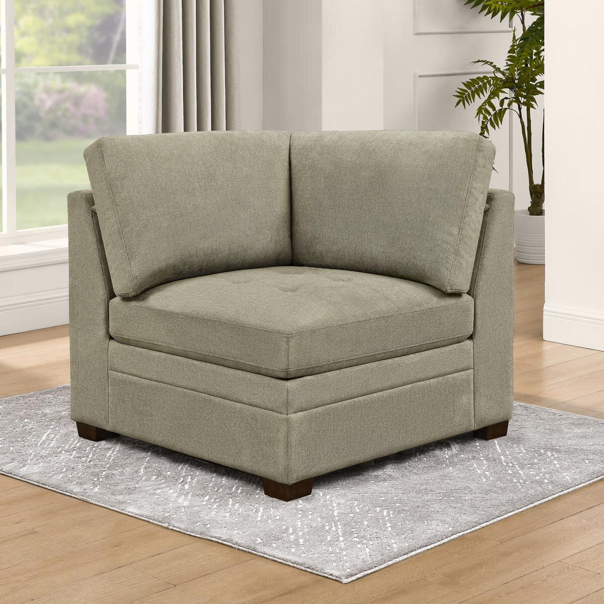 Thomasville Tisdale Beige Fabric Corner Chair