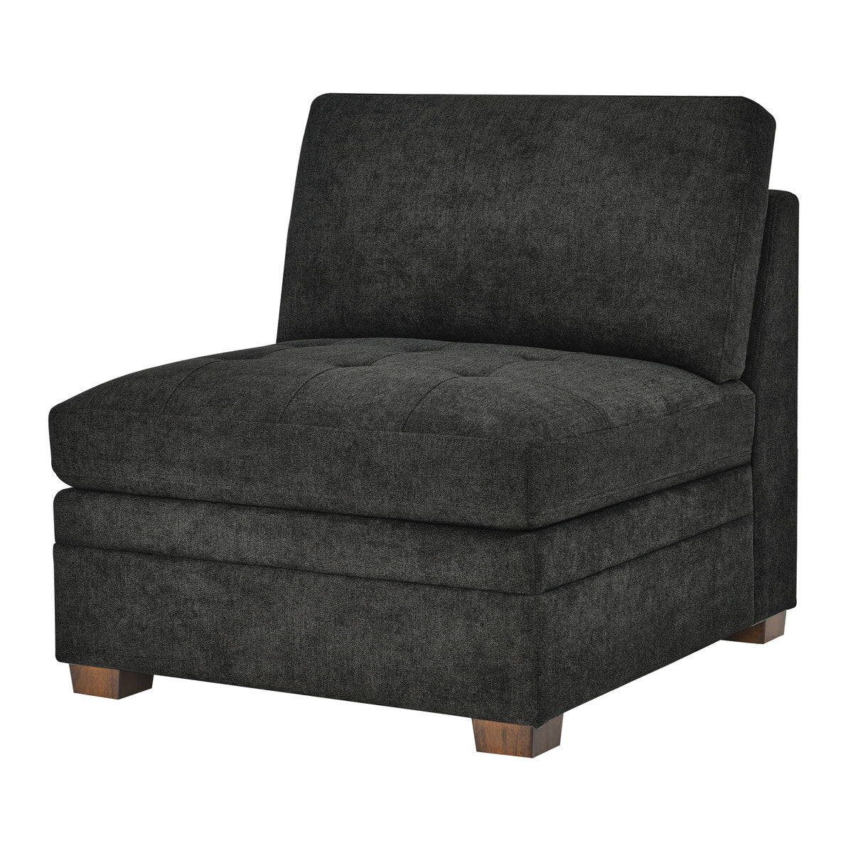 Thomasville Tisdale Dark Grey Fabric Armless Chair - Image 6