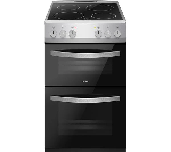 TieDex UK AMICA AFC502SS 50 cm Electric Ceramic Cooker - Black & Stainless Steel