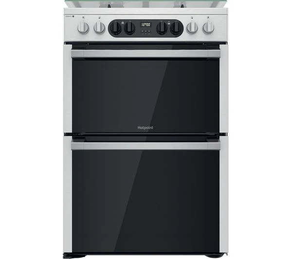 TieDex UK HOTPOINT Multiflow HDM67G8C2CX 60 cm Dual Fuel Cooker - Stainless Steel