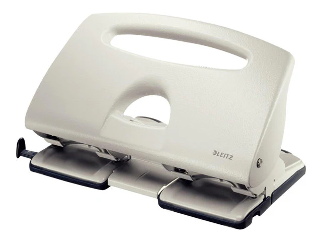 TieDex UK Leitz hole punch - 40 sheets - 4 holes - plastic, metal, die-cast aluminium - grey