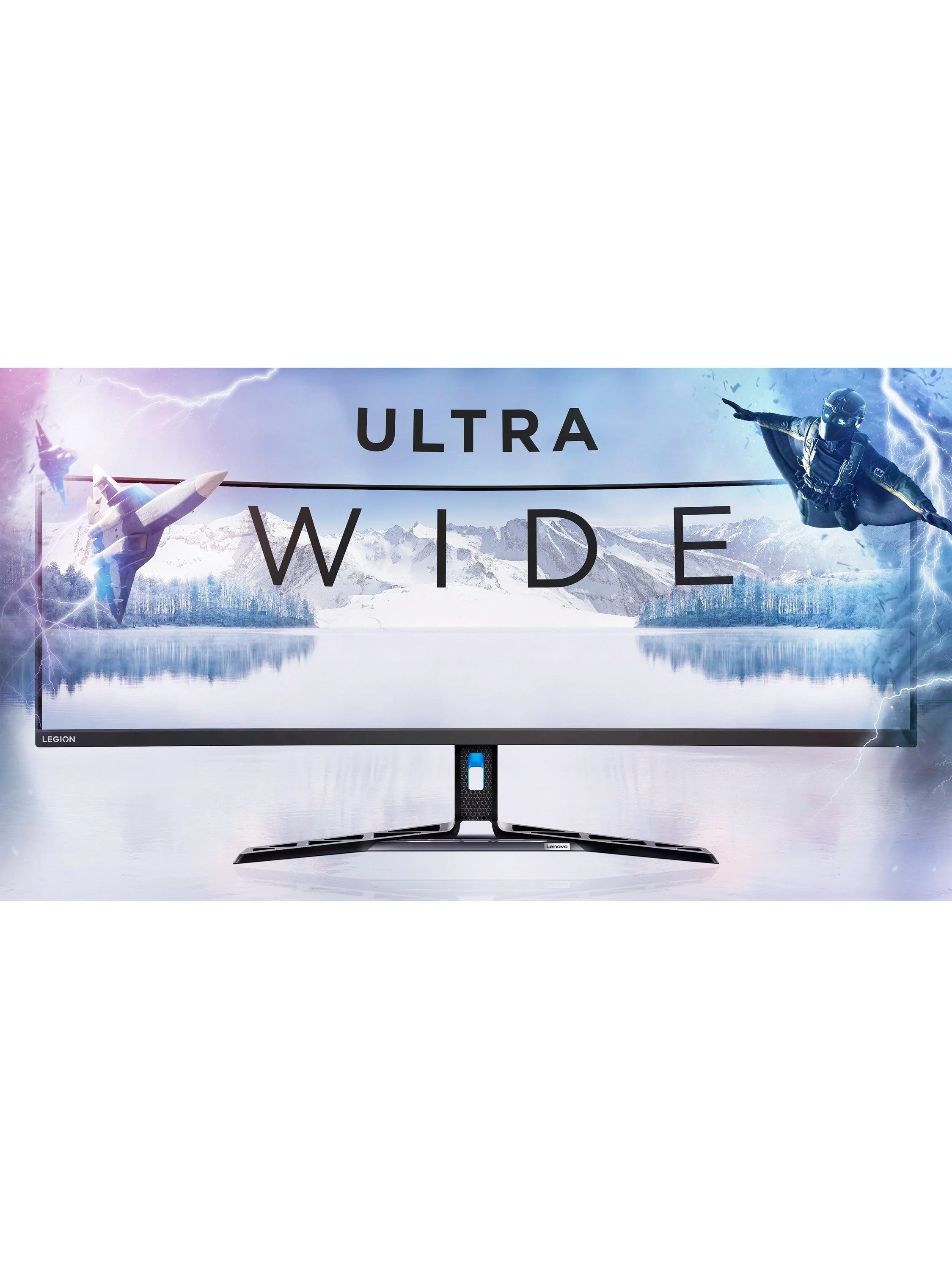 TieDex UK Lenovo Legion R45w-30 DQHD HDR Ultra-Wide Curved Pro Gaming Monitor, 44.5”, Silver - Image 2