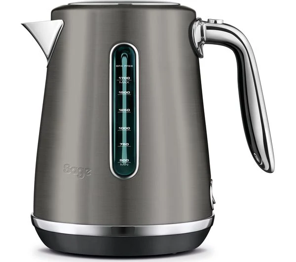 TieDex UK SAGE The Soft Top Luxe SKE735BST Jug Kettle - Black Stainless Steel