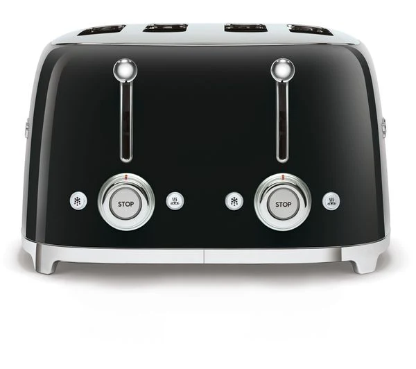 TieDex UK SMEG 50's Retro Style TSF03BLUK 4-Slice Toaster - Black