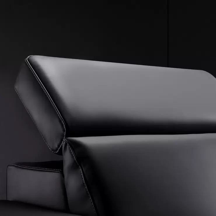 Valencia Barcelona Row of 4 Black Leather Reclining Home Theatre Seating with RGB LED - Image 6
